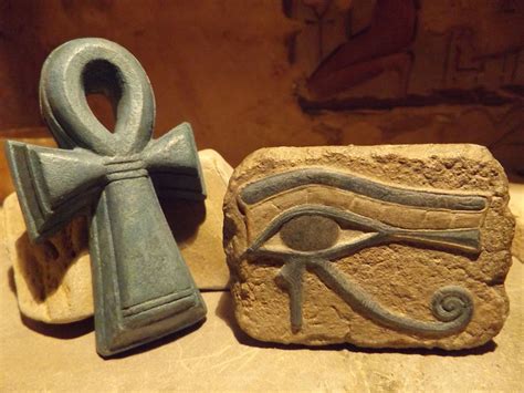 Egyptian Art Eye Of Horus And Ankh Amulet Ancient Egypt Carving