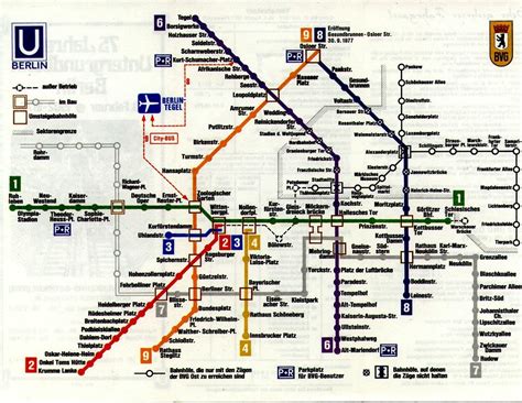 Transit Maps Historical Map West Berlin U Bahn Map 1977