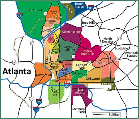 Atalanta On Map Atlanta Suburbs Map Map Of Atlanta Suburbs United