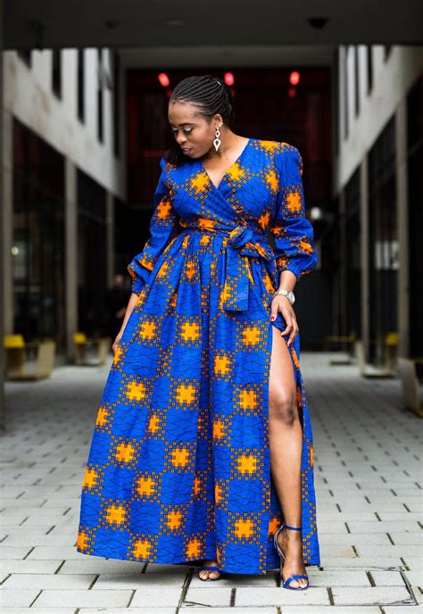 robe longue d ankara robe imprimée robe froncée robe africaine robe ankara robe maxi maxi