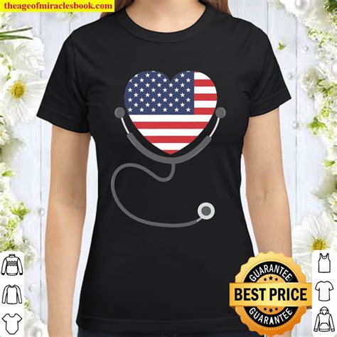 official patriotic nurse usa flag nursing 4th july shirt