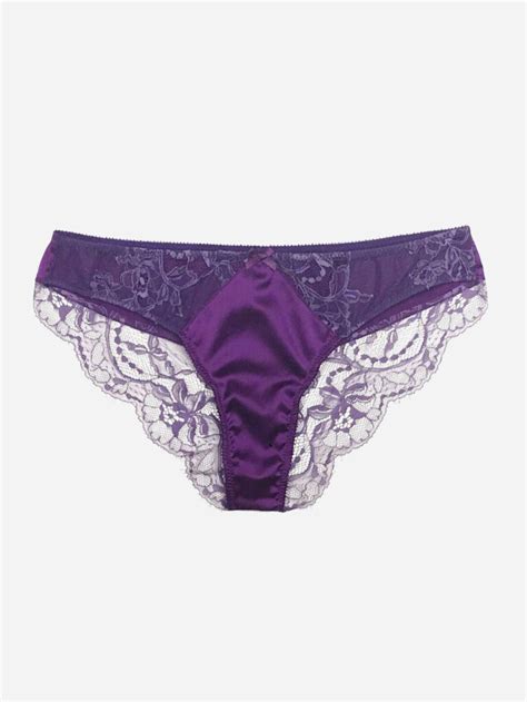 purple lace panties handmade lingerie made in france