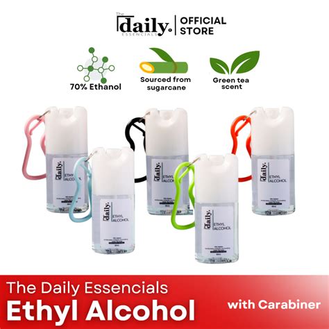 The Daily Essencials Ethyl Alcohol 40ml Spray With Carabiner Shopee