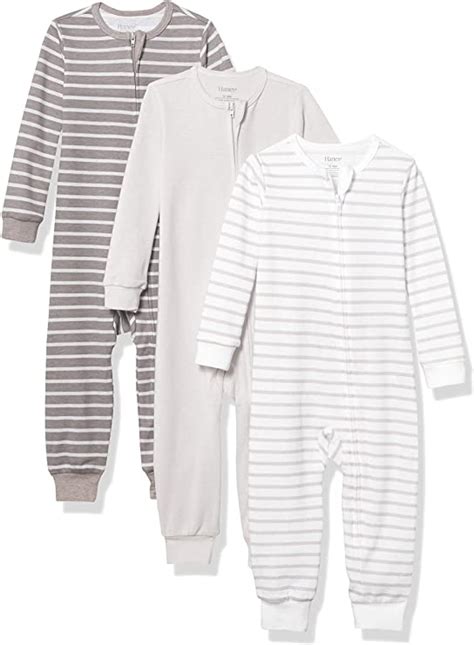 Hanes Stretchy Super Soft Baby Boy Sleepers 3 Pack