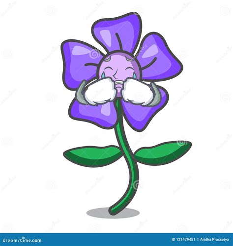 Crying Periwinkle Flower Mascot Cartoon Stock Vector Illustration Of