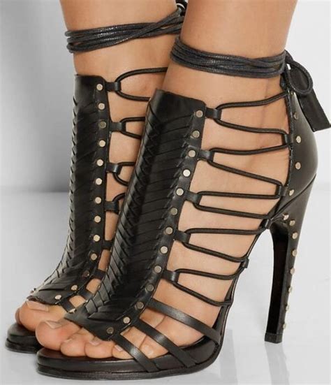 Designer Lace Up Peep Toe High Heel Sandals Women Fashion Summer