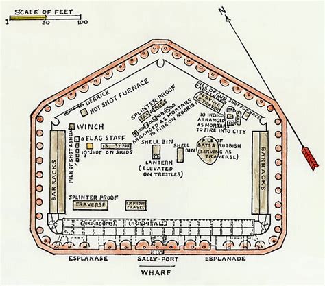 Layout Of Fort Sumter At The Outset Of The Civil War Photos Framed
