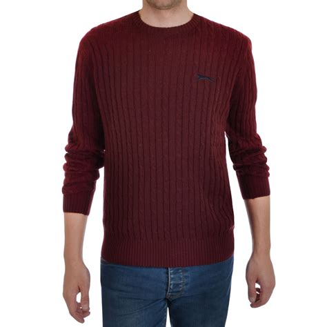 Slazenger Nicklaus Mens Crew Neck Chunky Cable Knit