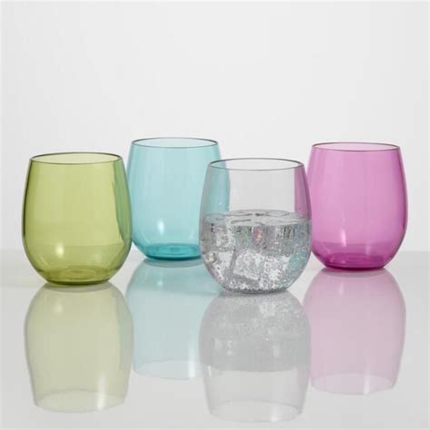 Acrylic Stemless Wine Glasses Set Of 4 V1 Wine Glasses Stemless Wine Glasses Stemless Wine
