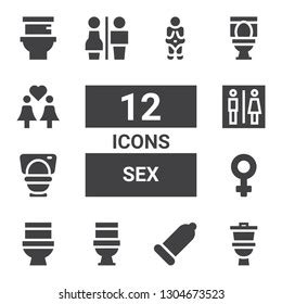 Sex Icon Set Collection Filled Stock Vector Royalty Free
