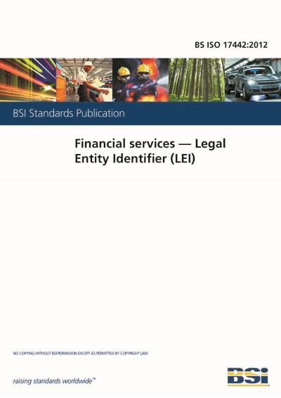 Bs Iso 174422012 Financial Services Legal Entity Identifier Lei