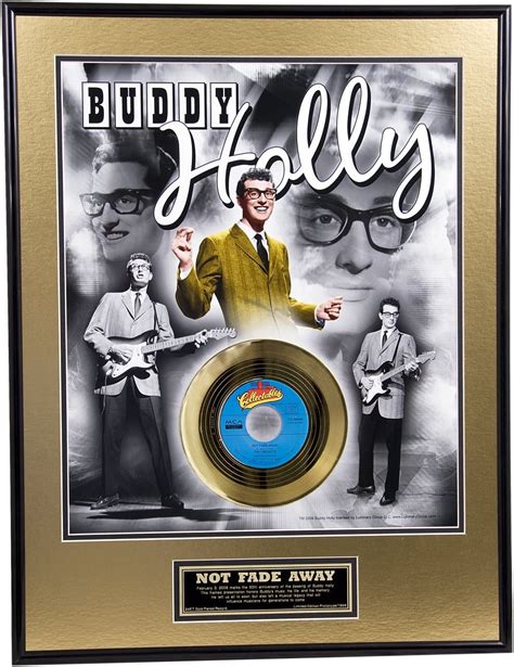 Buddy Holly Not Fade Away 50th Anniversary Framed Gold