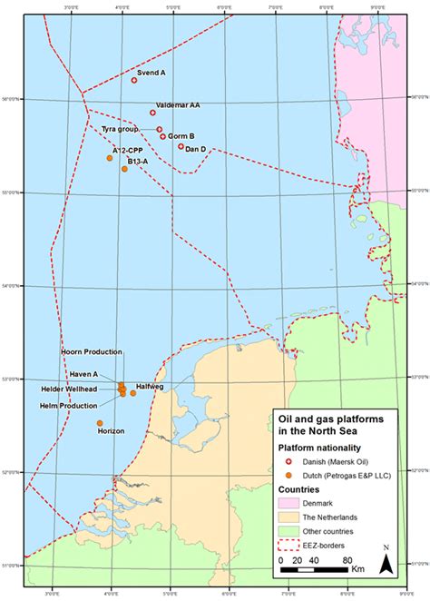 North Sea Rig Locations Map