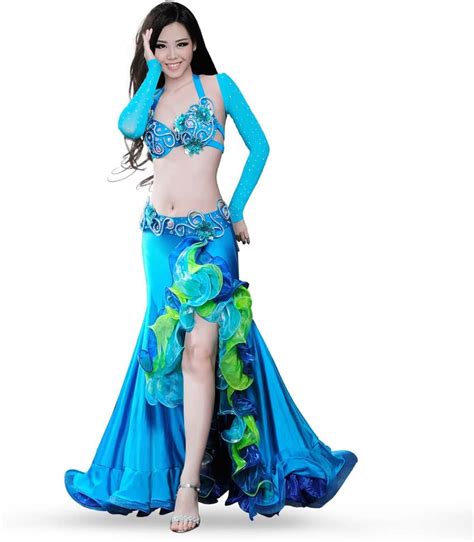 Amazon Com Royal Smeela Belly Dance Costume Set For Women Belly Dancing Skirts Bra And Belt