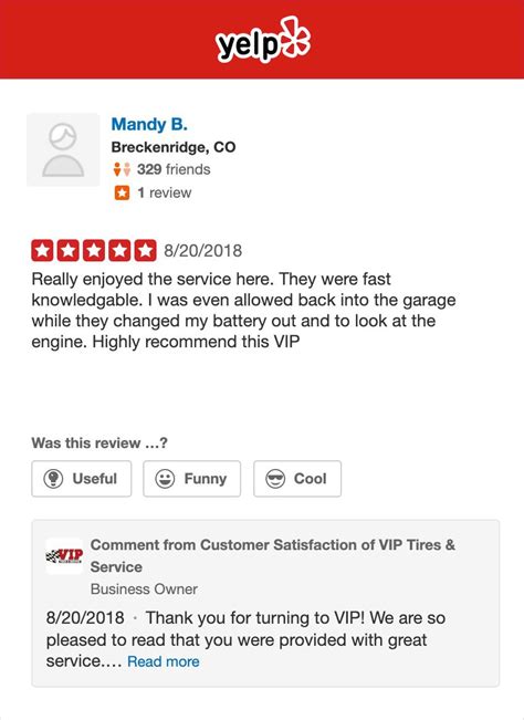 Yelp is a website and mobile app that connects people with great local businesses. Leave a Yelp Review | VIP Tires & Service