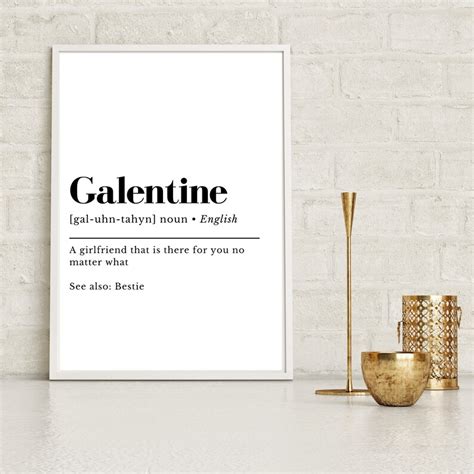 galentine definition art print valentines t printable etsy