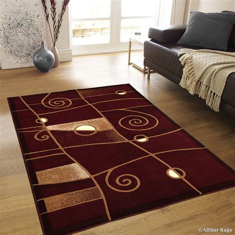 Allstar Burgundy Abstract Modern Area Carpet Rug 7 10 X 10 2