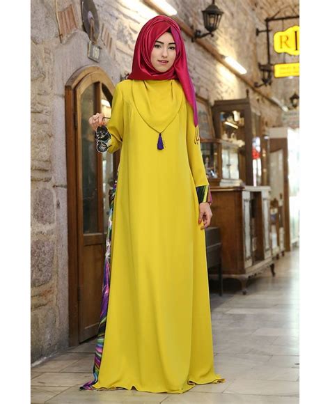 Baju Gamis Kuning Paduan Warna Yang Elegan Dan Menarik Gamis