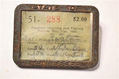 An authorization number will allow you to begin. Vintage 1942 Tennessee Hunting Fishing License Pin Metal Tag Game License Wildlife Collectible ...