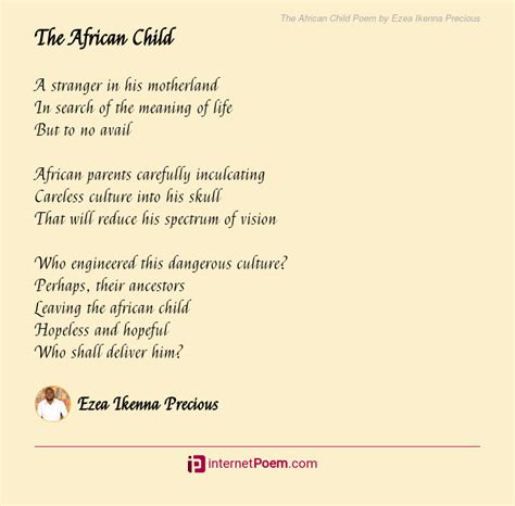 The African Child Poem By Ezea Ikenna Precious