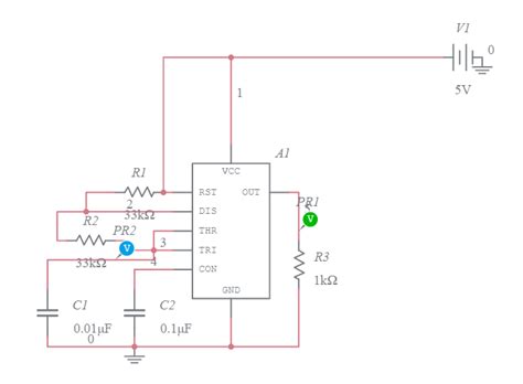 Astable Multivibrator Using 555 Timer Multisim Live