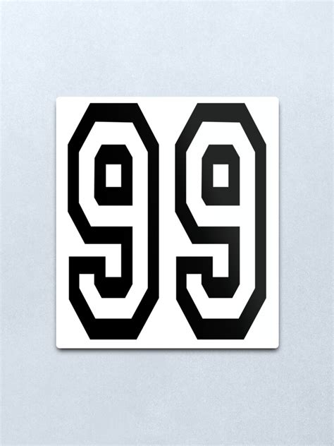99 99th Team Sports Number 99 Ninety Nine Competition Metal