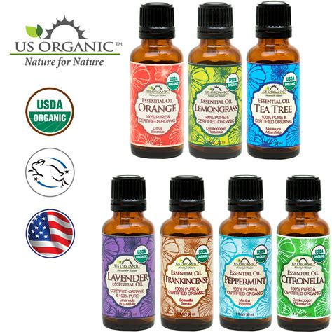 7 Essential Oil Collection Usda Certified Organic Therapeutic Grade