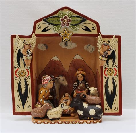 Native American Nativity Scene Ceramic T H Stemper Co