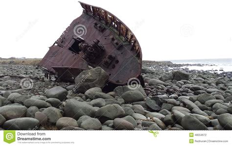 Old Shipwreck On Beach Outside Stavanger Norway Stock Photo Image Of