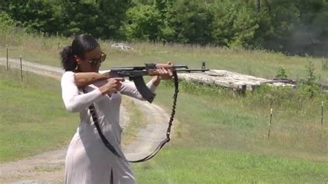Shooting The Ak 47 Wasr 10 Girls Shooting Guns Youtube