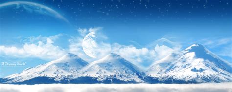Dual Screen A Dreamy World Snowy Mountain 2560×1024 Jimmy Toding