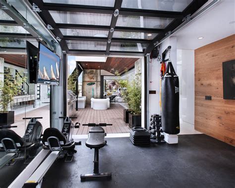 Flooring in your home gym is very important. Contemporary Home Gym Design Ideas, Pictures, Remodel & Decor