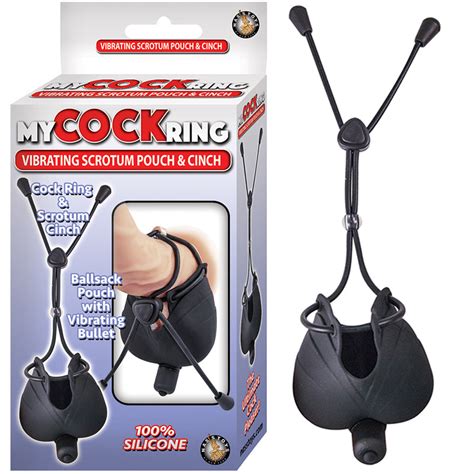 My Cock Ring Vibrating Scrotum Pouch And Cinch With Bullet Silicone Wate