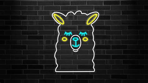 Llama Neon Sign Llama Ts Cute Neon Sign Llama Baby Etsy