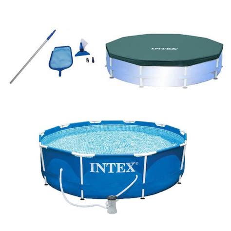 Intex 10 Ft X 25 Ft Pool Kit With Pool Set With Filter Pump With 10