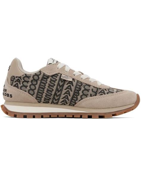 Marc Jacobs Beige The Monogram Jogger Sneakers In Black Lyst Uk