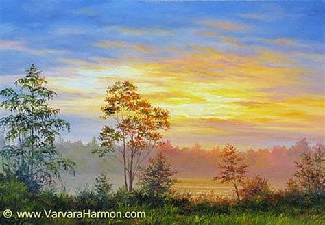 Sunset Haze Varvara Harmon Oil Painting On Canvas Original Oil