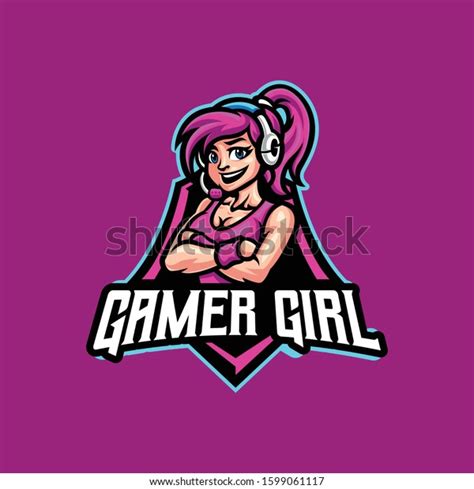 Gamer Girl Mascot E Sports Gaming Stock Vector Royalty Free