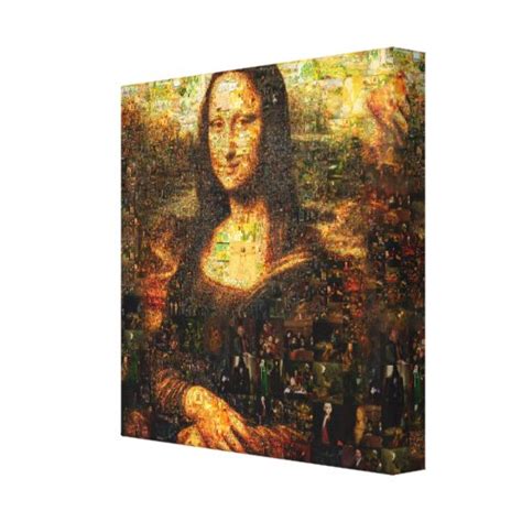 Mona Lisa Collage Mona Lisa Mosaic Mona Lisa Canvas Print Zazzle
