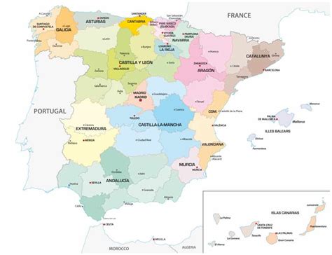 Mapa Politico De Peninsula Espanola