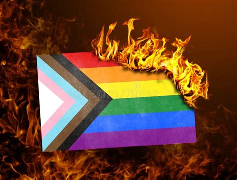 Burning Flag With Burning Background Stock Image Image Of Pride Hate 258779461