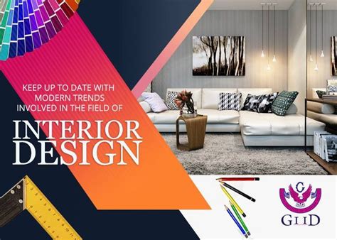 The Interior Design Flyer Is Designed To Look Like It Has Been Painted