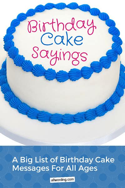 Birthday sentiments can be expressed in so many different way. A Big List of Birthday Cake Sayings » AllWording.com