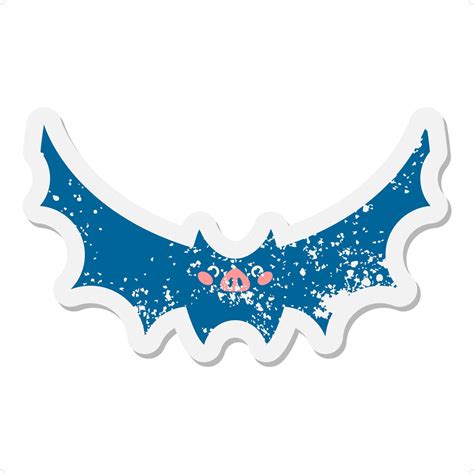 Cute Halloween Bat Grunge Sticker 11120773 Vector Art At Vecteezy