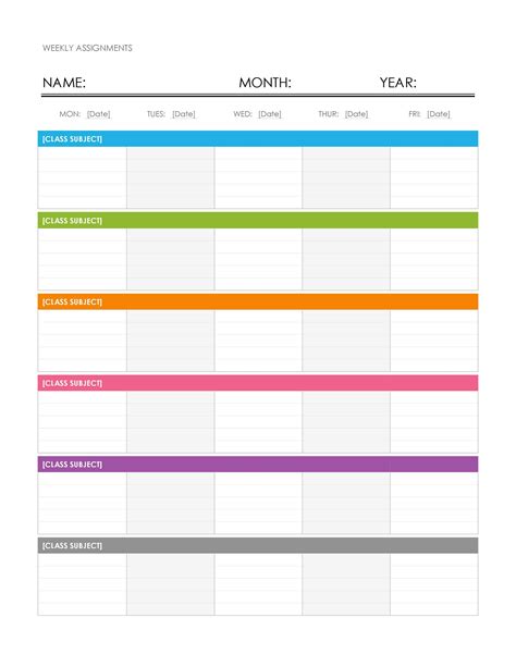 Printable Weekly Calendars