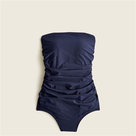 Jcrew Dd Cup Ruched Bandeau One Piece Swimsuit For Women