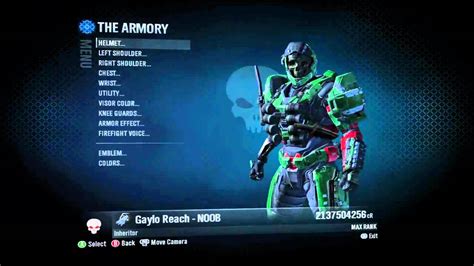 Halo Reach All Armor Unlocks And Cr Youtube
