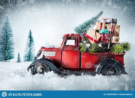 Check out our red truck christmas selection for the very best in unique or custom, handmade pieces from our digital shops. Festive Red Vintage Truck With Christmas Gifts Stock Photo ...