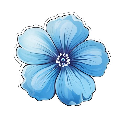 Etiqueta Engomada De La Flor Azul Png Dibujos Pegatina Azul Rama Png Imagen Para Descarga