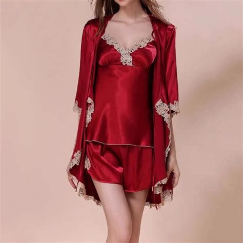 Red Silk Pajamas Breeze Clothing